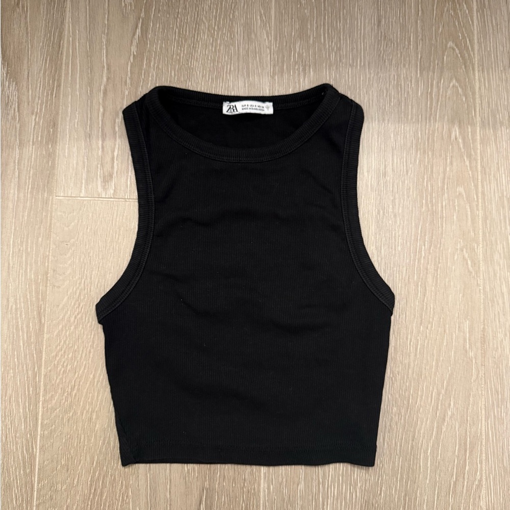 Zara black cropped tank